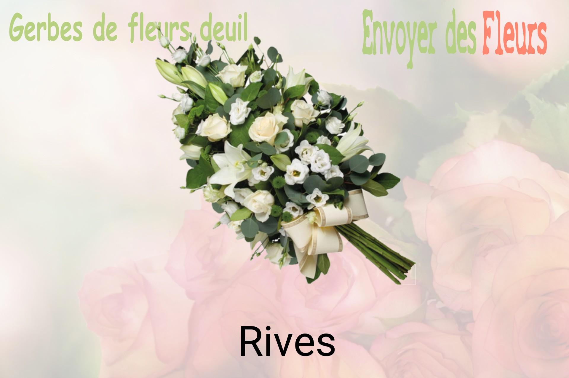 Gerbe de fleurs de deuil livrée à Rives